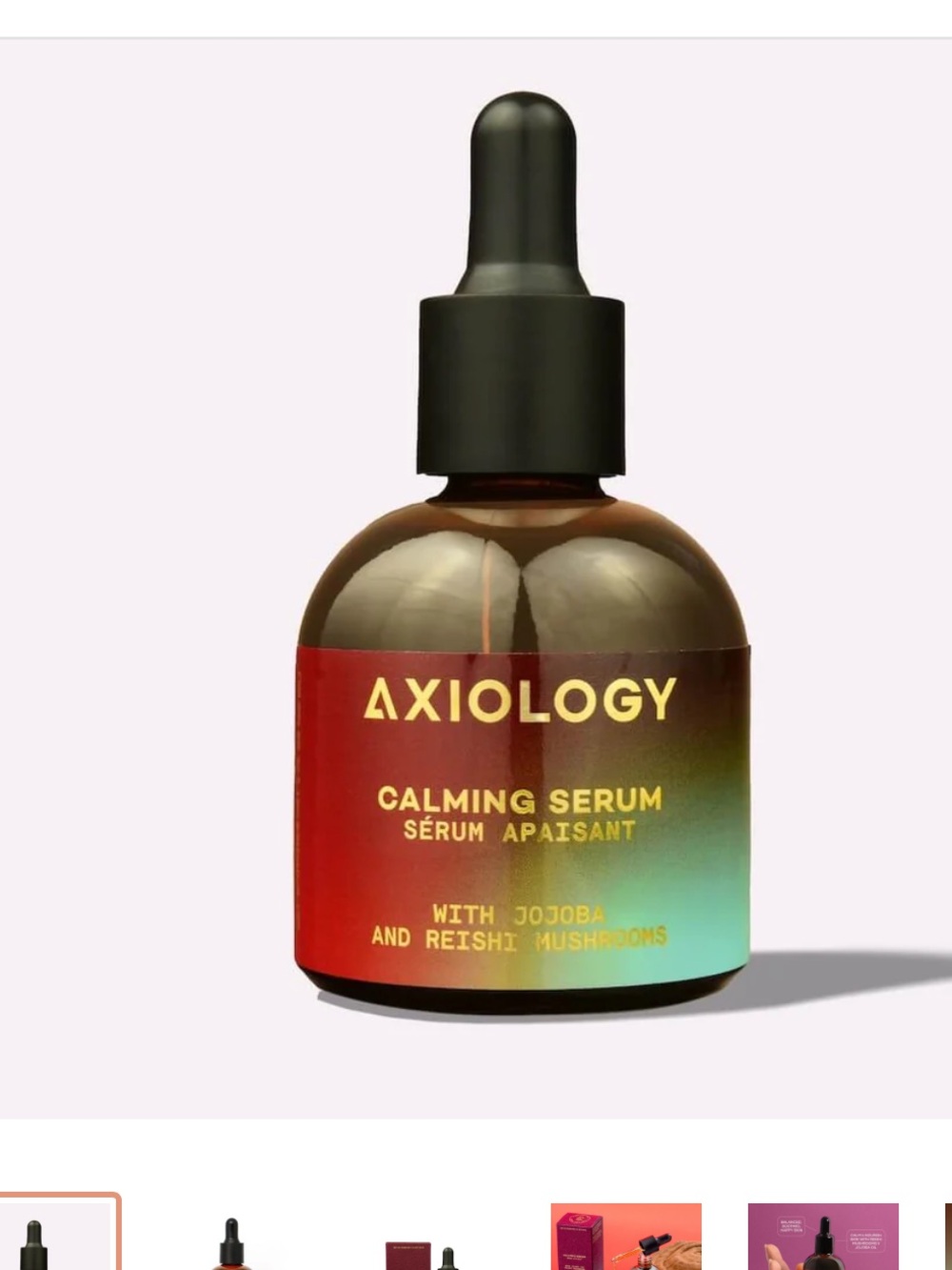 AXIOLOGY Calming Serum with jojoba and reishi mushrooms
